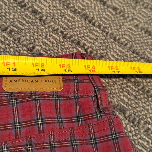 AE high rise mini Red Plaid Skirt sz 10 women’s. Lnwot. - Picture 6 of 6